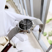  Shop Authentic Tissot PR 100 Chronograph Black Dial Silver Mesh Bracelet Watch For Men - T101.417.11.051.01 - Luxxuri