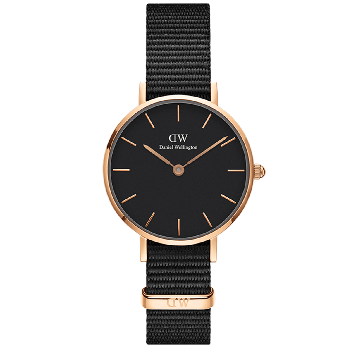  Shop Authentic Daniel Wellington Petite Cornwall Black Dial Black Nylon Strap Watch for Women - DW00100247 - Luxxuri