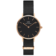  Shop Authentic Daniel Wellington Petite Cornwall Black Dial Black Nylon Strap Watch for Women - DW00100247 - Luxxuri