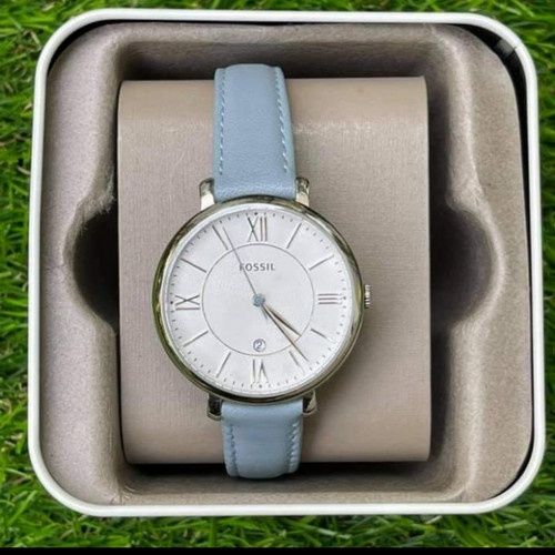  Shop Authentic Fossil Jacqueline White Dial Light Blue Leather Strap Watch for Women - ES3821 - Luxxuri