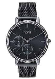  Shop Authentic Hugo Boss Infinity Black Dial Black Mesh Bracelet Watch for Women -1502521 - Luxxuri