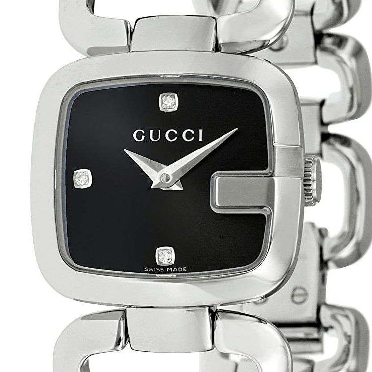  Shop Authentic Gucci G Diamonds Black Dial Silver Steel Strap Watch For Women - YA125509 - Luxxuri