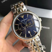  Shop Authentic Emporio Armani Classic Blue Dial Two Tone Steel Strap Watch For Men - AR1847 - Luxxuri