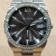  Shop Authentic Bulova Crystal Collection Brown Dial Silver Steel Strap Watch for Men - 96B221 - Luxxuri