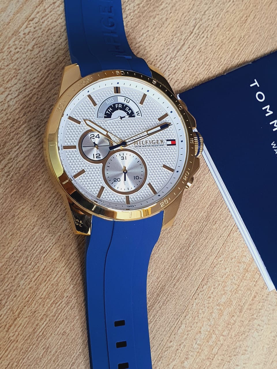  Shop Authentic Tommy Hilfiger Decker White Dial Blue Rubber Strap Watch for Men - 1791353 - Luxxuri