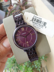  Shop Authentic Fossil Jacqueline Brown Dial Brown Steel Strap Watch for Women - ES4100 - Luxxuri