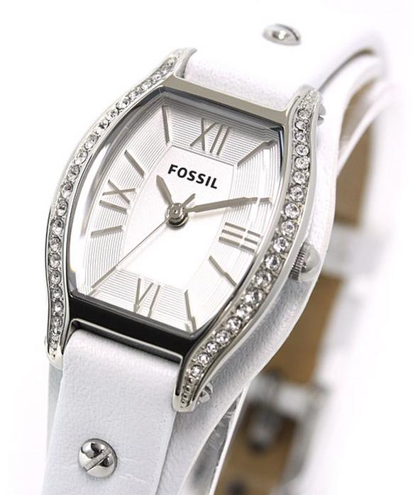  Shop Authentic Fossil Molly White Dial White Leather Strap Watch for Women - ES3288 - Luxxuri