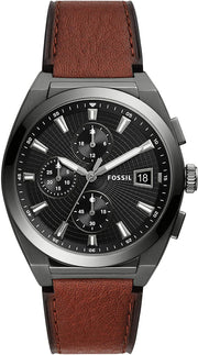 Shop Authentic Fossil Everett Chronograph Grey Dial Brown Leather Strap Watch for Men - FS5799 - Luxxuri