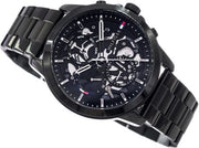  Shop Authentic Tommy Hilfiger Henry Chronograph Black Dial Black Steel Strap Watch For Men - 1710478 - Luxxuri