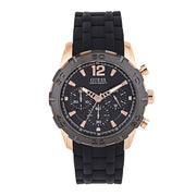 Shop Authentic Guess Caliber Chronograph Black Dial Black Rubber Strap Watch for Men  - W0864G2 - Luxxuri