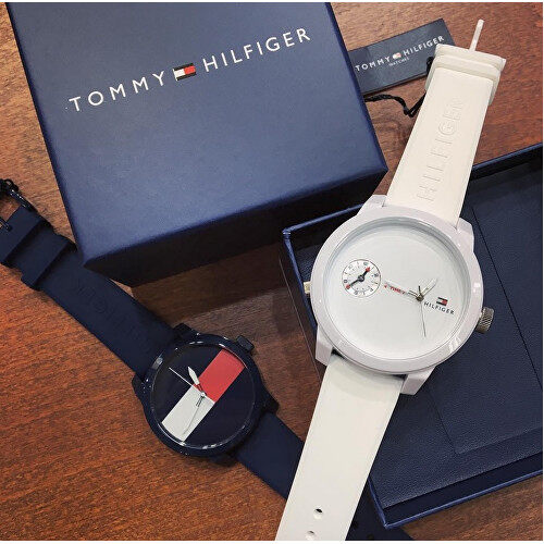  Shop Authentic Tommy Hilfiger Denim White Dial White Rubber Strap Watch for Men - 1791324 - Luxxuri