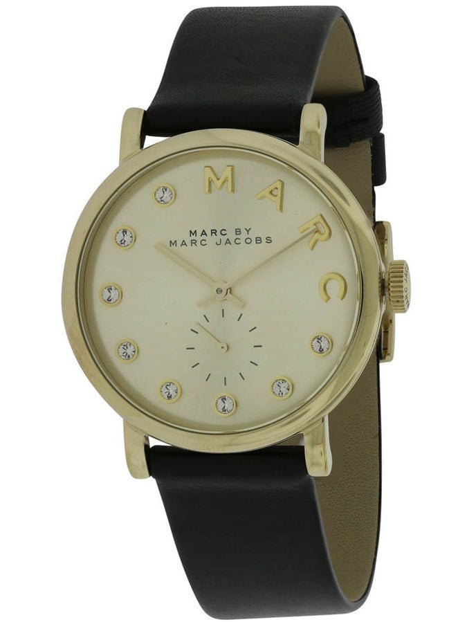  Shop Authentic Marc Jacobs Baker Gold Dial Black Leather Strap Watch for Women - MBM1399 - Luxxuri