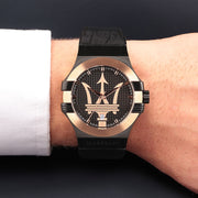  Shop Authentic Maserati Potenza Quartz Black Dial Black Leather Strap Watch For Men - R8851108032 - Luxxuri