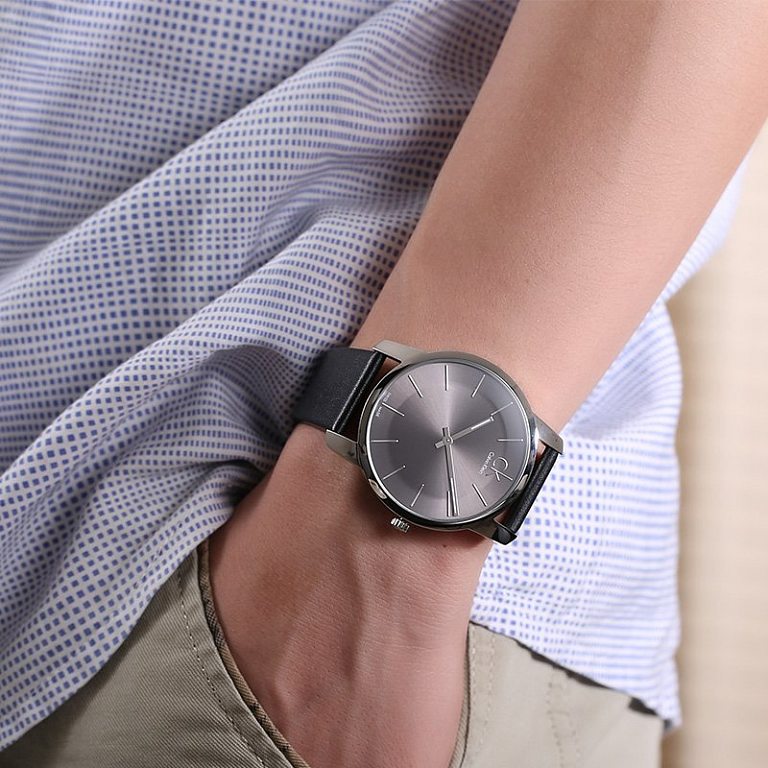  Shop Authentic Calvin Klein City Black Dial Black Leather Strap Watch for Men - K2G21107 - Luxxuri