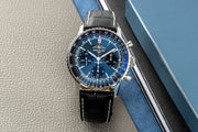  Shop Authentic Breitling Navitimer B01 Chronograph 41 Blue Dial Black Leather Strap Watch for Men - AB0139241C1P1 - Luxxuri