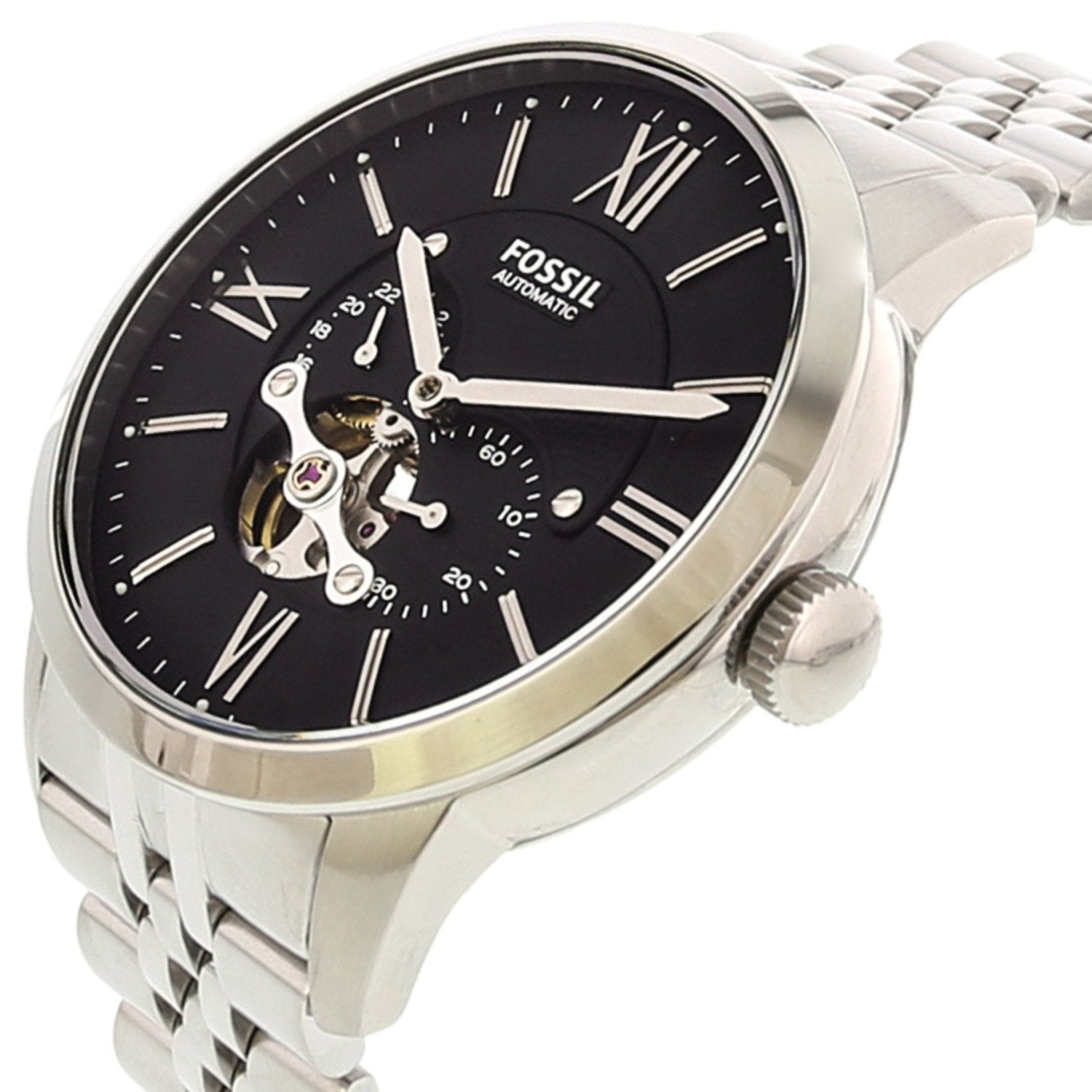  Shop Authentic Fossil Townsman Black Dial Silver Steel Strap Watch for Men - ME3107 - Luxxuri