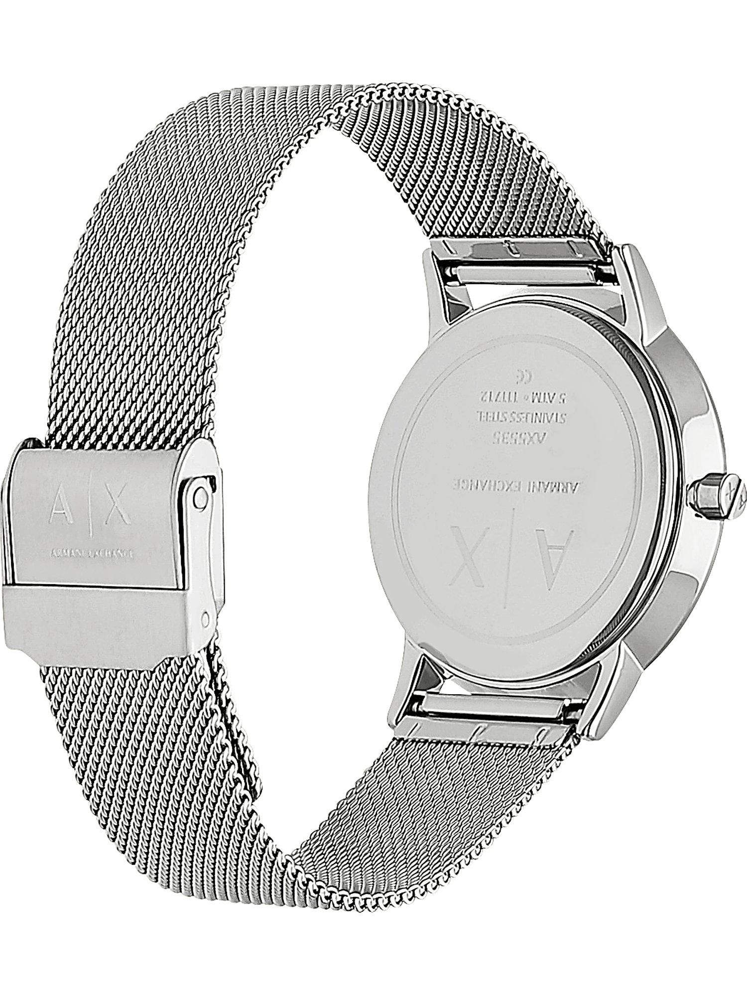  Shop Authentic Armani Exchange Cayde Chronograph Black Dial Silver Mesh Strap Watch For Men - AX2714 - Luxxuri