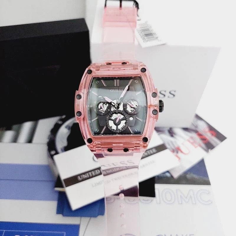  Shop Authentic Guess Sporting Black Dial Pink Rubber Strap Watch for Men - GW0032G1 - Luxxuri
