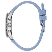  Shop Authentic Guess Confetti Crystal Silver Dial Blue Rubber Strap Watch For Women - W1098L3 - Luxxuri