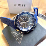  Shop Authentic Guess Octane Chronograph Black Dial Blue Rubber Strap Watch For Men - W1047G2 - Luxxuri