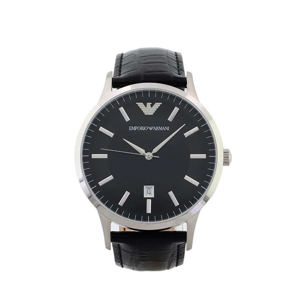  Shop Authentic Emporio Armani Renato Black Dial Leather Strap Watch For Men - AR2411 - Luxxuri
