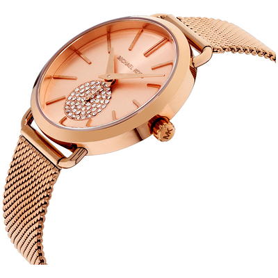  Shop Authentic Michael Kors Portia Rose Gold Dial Rose Gold Mesh Bracelet Watch for Women - MK3845 - Luxxuri
