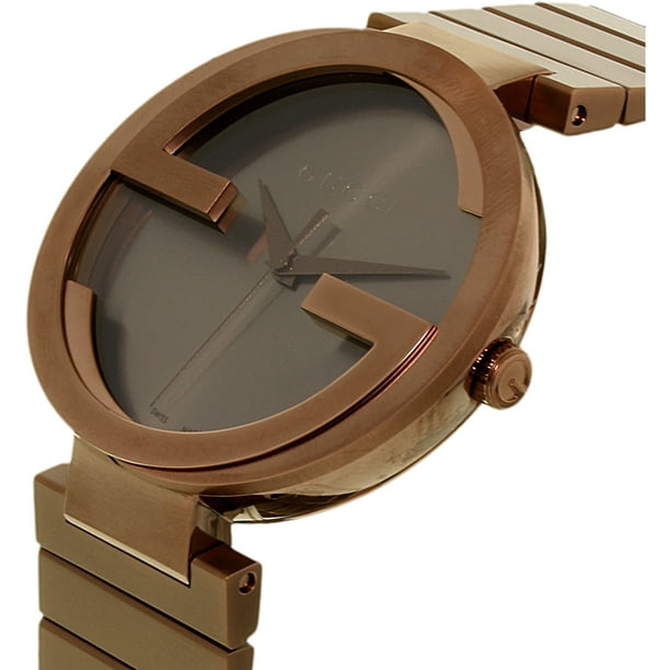  Shop Authentic Gucci Interlocking XL Brown Dial Brown Steel Strap Watch For Men - YA133211 - Luxxuri