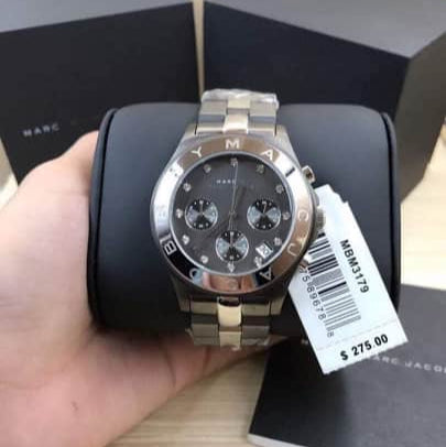  Shop Authentic Marc Jacobs Blade Chronograph Black Dial Two Tone Steel Strap Watch for Women - MBM3179 - Luxxuri