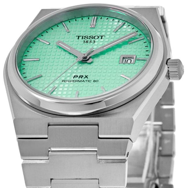  Shop Authentic Tissot PRX Powermatic 80 Automatic Mint Green Dial Silver Steel Strap Watch for Men - T137.407.11.091.01 - Luxxuri