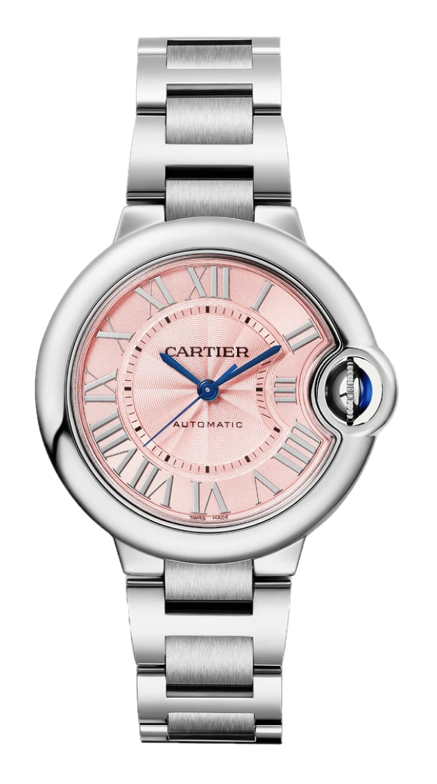  Shop Authentic Cartier Ballon Bleu de Cartier Pink Dial Silver Steel Strap Watch for Women - WSBB0046 - Luxxuri