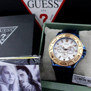  Shop Authentic Guess Force Multi Function White Dial Blue Leather Strap Watch For Men - W0674G7 - Luxxuri