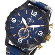  Shop Authentic Fossil Nate Chronograph Blue Dial Two Tone Steel Strap Watch for Men - JR1494 - Luxxuri
