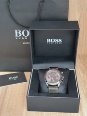 Shop Authentic Hugo Boss Ikon Grey Dial Grey Mesh Bracelet Watch for Men - 1513443 - Luxxuri