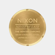 Nixon Sentry Chrono Black Dial Gold Steel Strap Watch for Men - A386-510