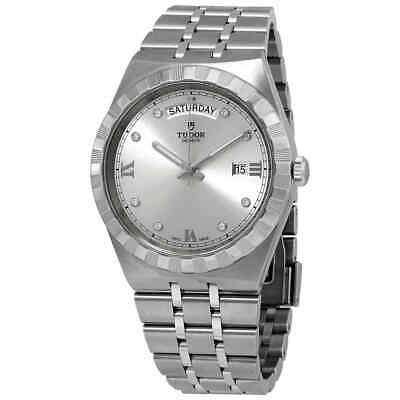  Shop Authentic Tudor Royal Day Date Diamonds Automatic Silver Dial Silver Steel Strap Watch for Men - M28600-0002 - Luxxuri