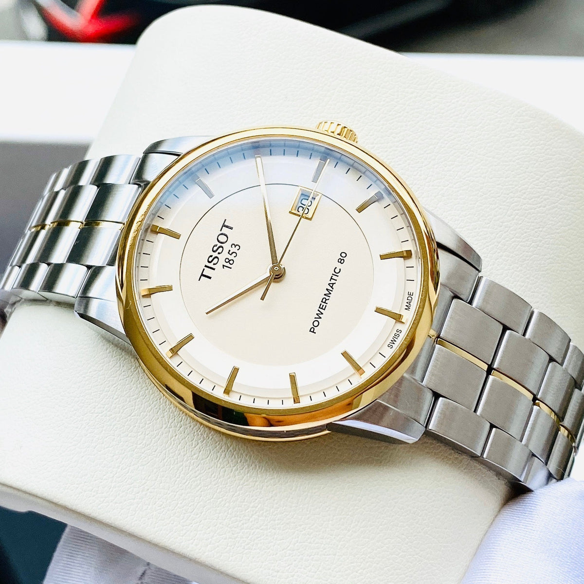  Shop Authentic Tissot Luxury Powermatic 80 Gold Dial Silver Steel Strap Watch For Men - T086.407.22.261.00 - Luxxuri