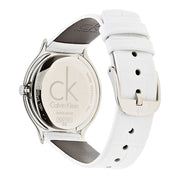  Shop Authentic Calvin Klein Skirt White Dial White Leather Strap Watch for Women - K2U291L6 - Luxxuri
