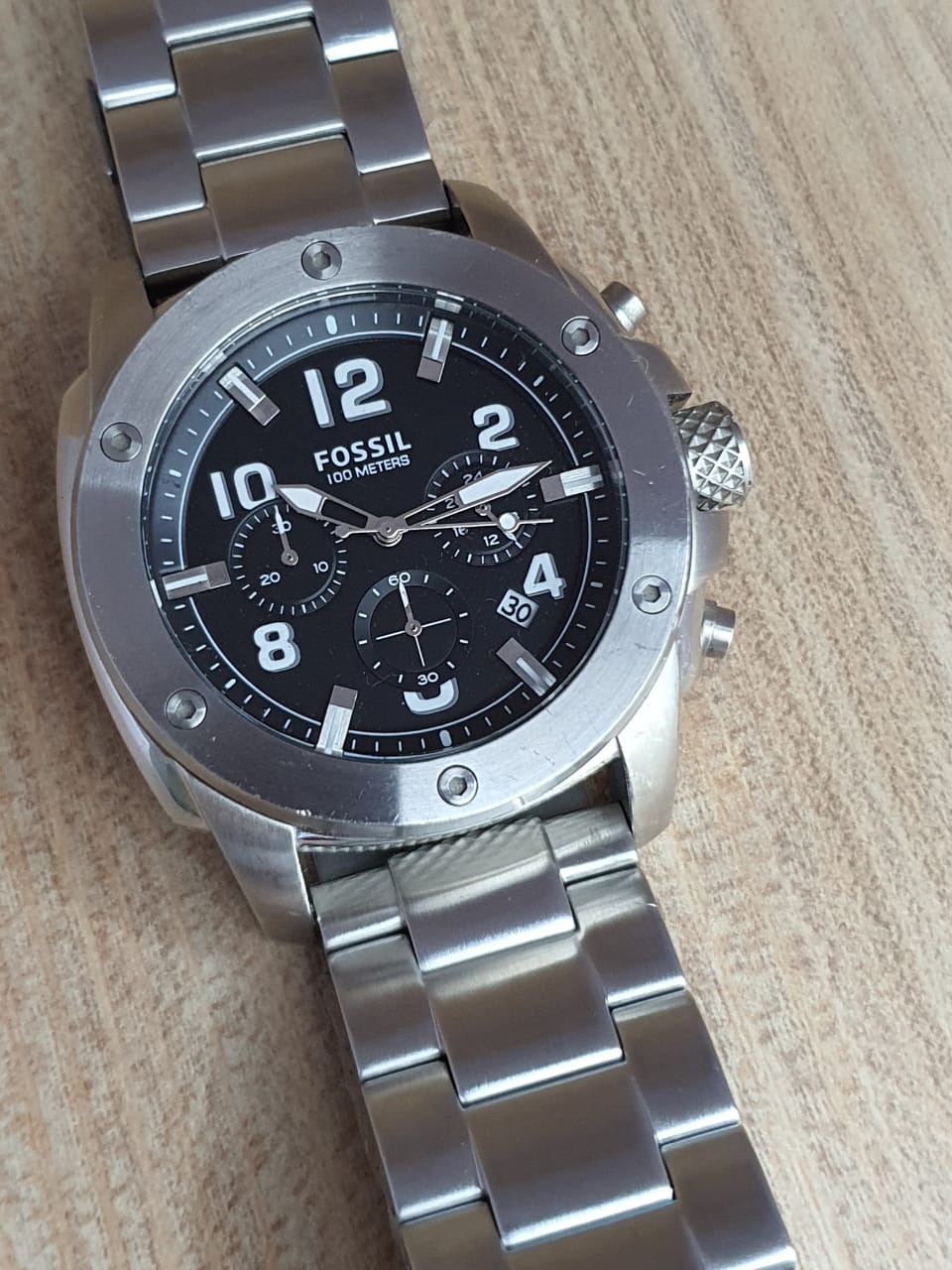  Shop Authentic Fossil Modern Machine Black Dial Silver Steel Strap Watch for Men - FS4926 - Luxxuri