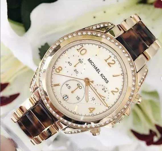  Shop Authentic Michael Kors Blair Gold Dial Two Tone Steel Strap Watch for Women - MK6094 - Luxxuri