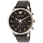 Shop Authentic Emporio Armani Luigi Chronograph Black Dial Black Leather Watch For Men - AR1828 - Luxxuri