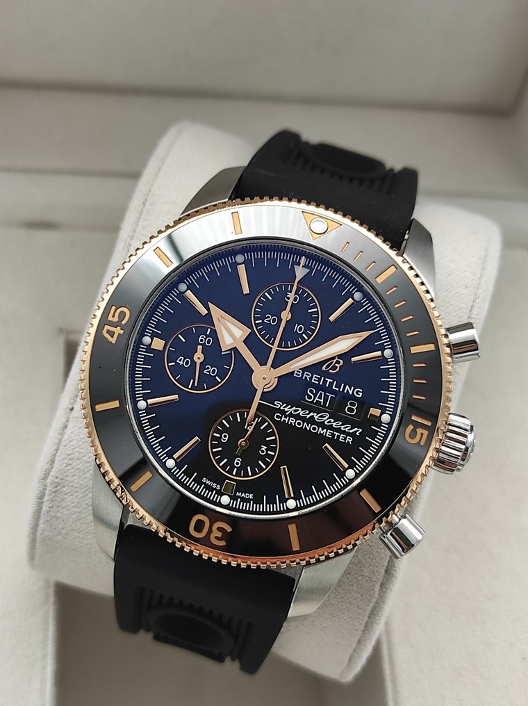  Shop Authentic Breitling Superocean Heritage Chronograph 44 Black Dial Black Mesh Bracelet Watch for Men - U13313121B1S1 - Luxxuri