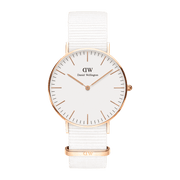  Shop Authentic Daniel Wellington Classic Dover White Dial White Nylon Strap Watch For Women - DW00100309 - Luxxuri