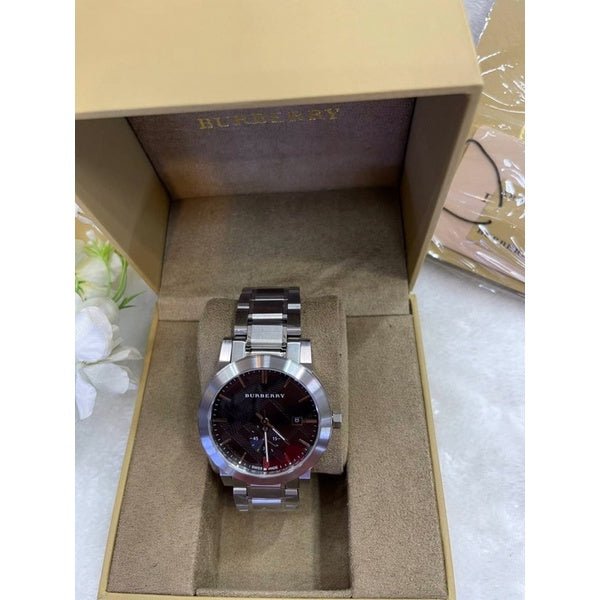  Shop Authentic Burberry The City Black Dial Silver Steel Strap Watch for Men - BU9901 - Luxxuri