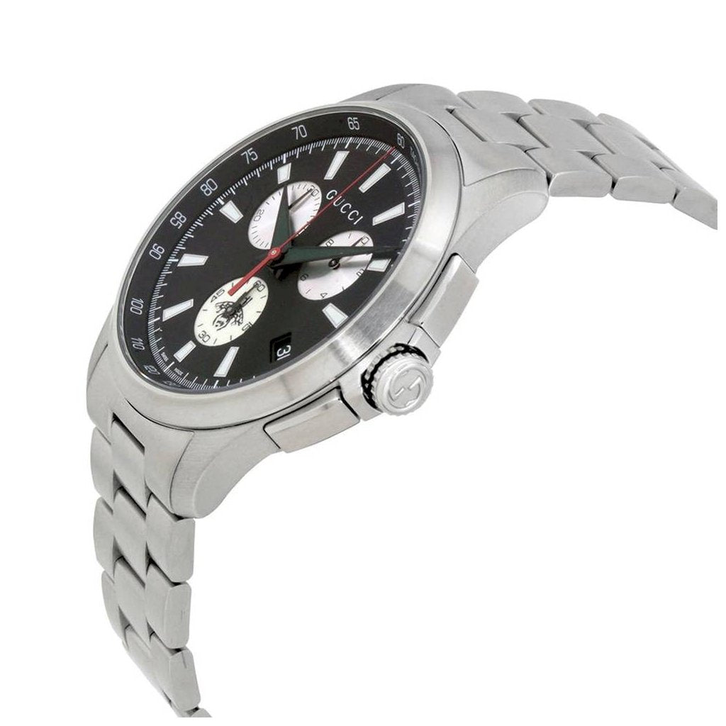  Shop Authentic Gucci G-Timeless Chronograph Black Dial Silver Steel Strap Watch For Men - YA126267 - Luxxuri