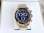  Shop Authentic Versace V-Ray Chronograph Quartz Blue Dial Two Tone Steel Strap Watch For Men - VE2I01021 - Luxxuri