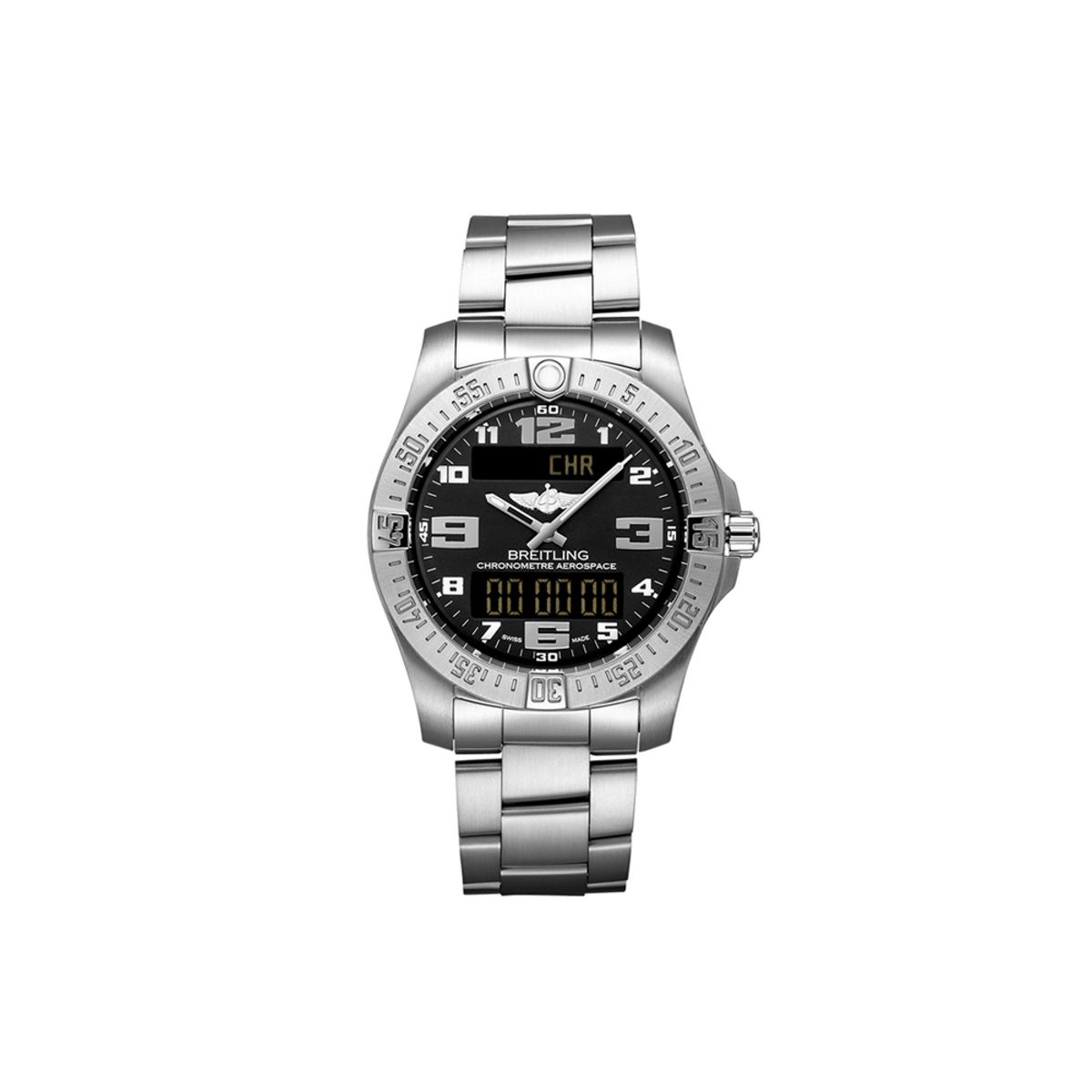  Shop Authentic Breitling Aerospace Evo Black Dial Silver Steel Strap Watch for Men - E79363101B1E1 - Luxxuri