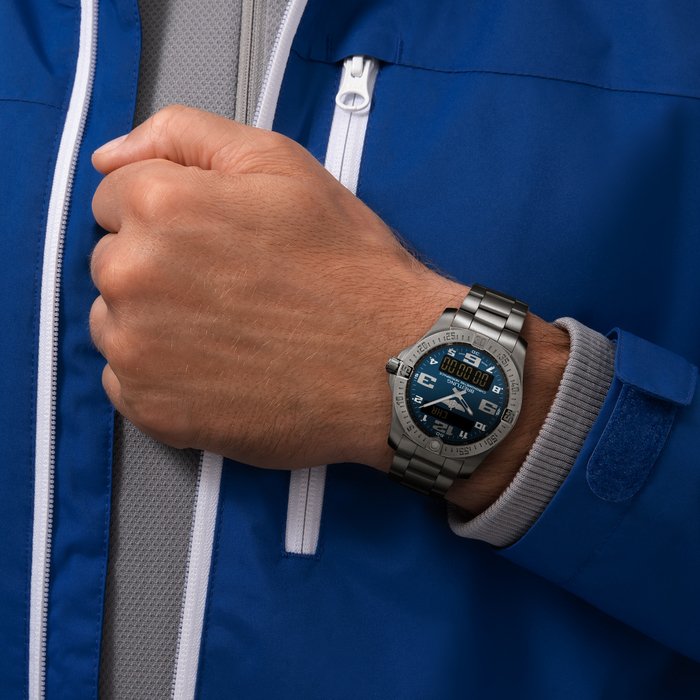  Shop Authentic Breitling Aerospace Evo Blue Dial Silver Steel Strap Watch for Men - E79363101C1E1 - Luxxuri