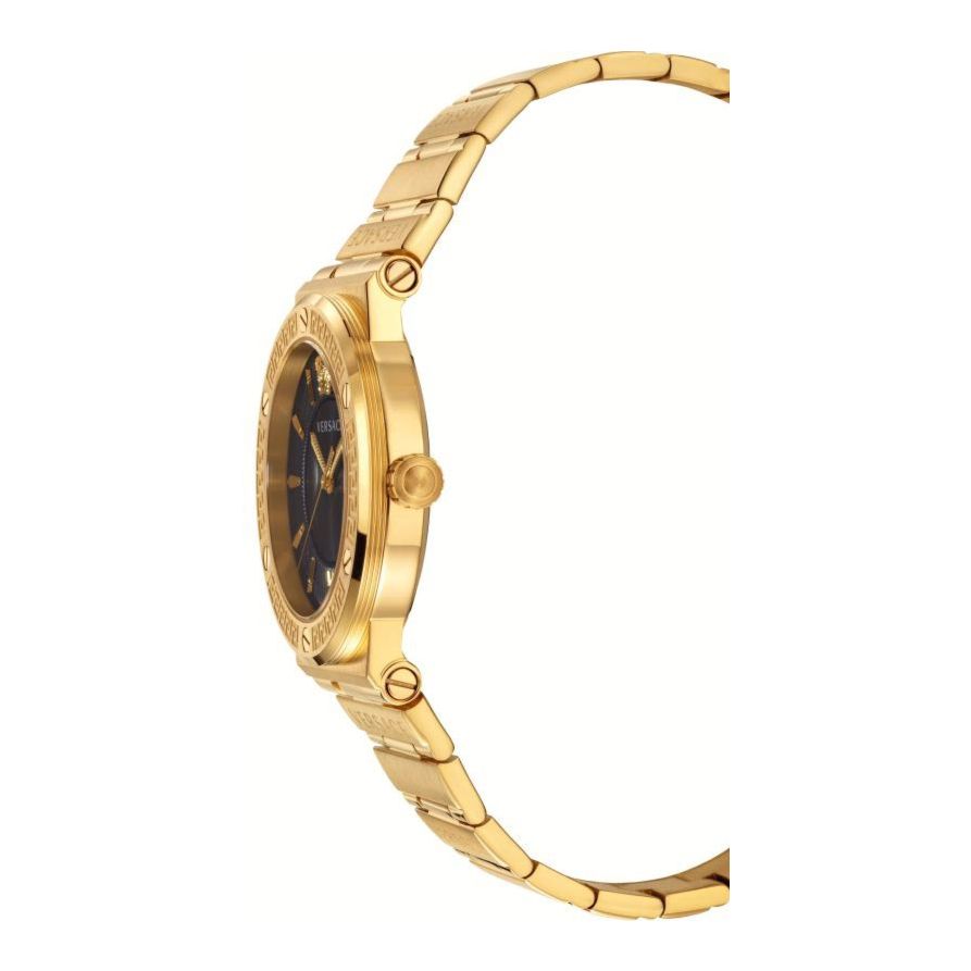  Shop Authentic Versace Greca Black Dial Gold Steel Strap Watch for Women - VEVH00820 - Luxxuri
