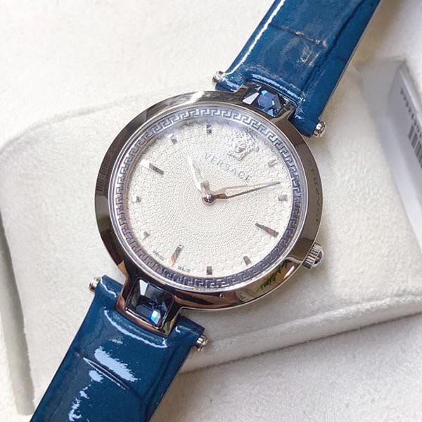  Shop Authentic Versace Olympo Gleam White Dial Green Leather Strap Watch for Women - VAN020016 - Luxxuri