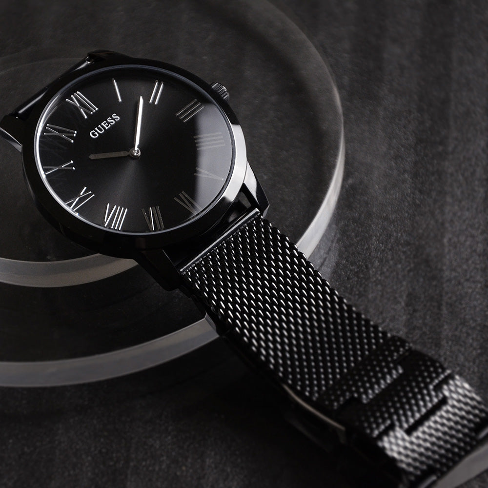  Shop Authentic Guess Richmond Black Dial Black Mesh Bracelet Watch for Men - W1263G3 - Luxxuri